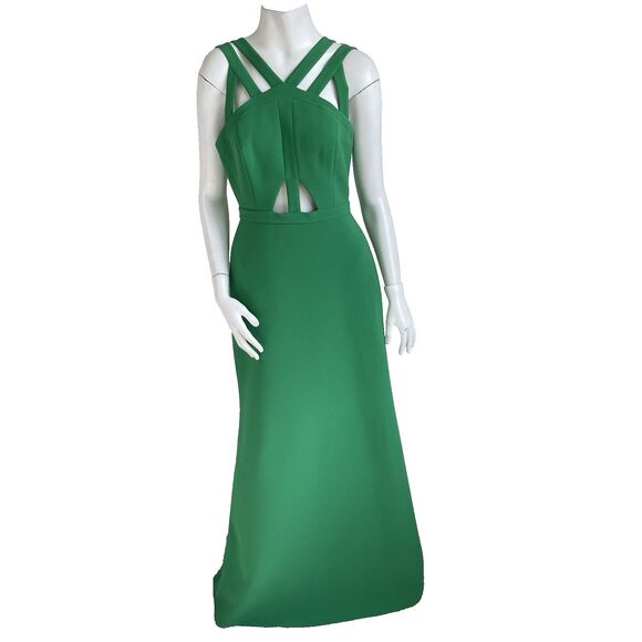 BCBGMaxAzria Dresses & Skirts - BCBGMaxAzria Strappy Cutout Emerald Maxi Gown